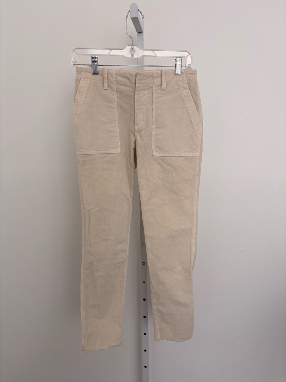 Nili Lotan Beige Corduroy Patch-Pocket Pants